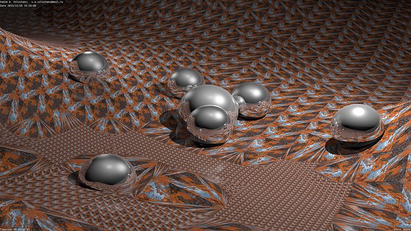 The nanoclusters built from platinum atoms on a rough support. Image by Vadim A. Volochaev